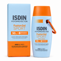 ISDIN Fusion Gel Sport SPF 50+ — fotoprotector corporal en gel para deportistas, ultraligero, resistente al sudor y agua, efecto refrescante.